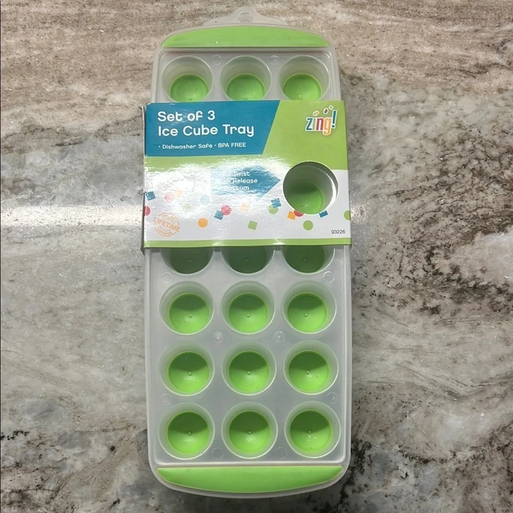 Ing Green Ice Cube Tray Set of 3
